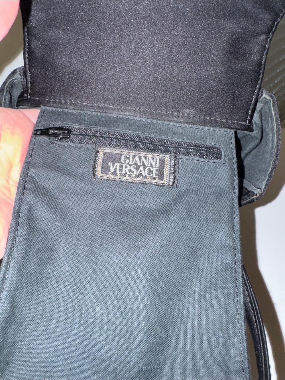 Gianni Versace Crystal Medusa Black Satin Bag - Picture 4 of 7